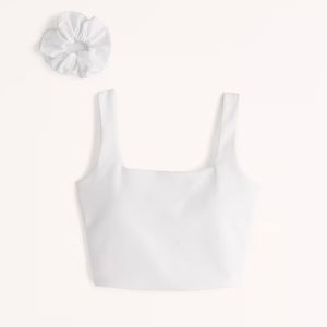 NWT Abercrombie YPB White Square Neck Workout Tank